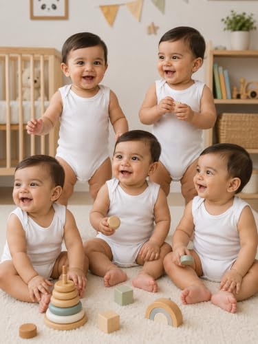 Image of TuddyBuddy 100% Cotton Multi Color Romper /Bodysuit /Onesies for Baby Boys & Baby Girls