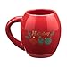 Vandor Disney Mickey Mouse Holiday 18 Ounce Oval Ceramic Mug, Red