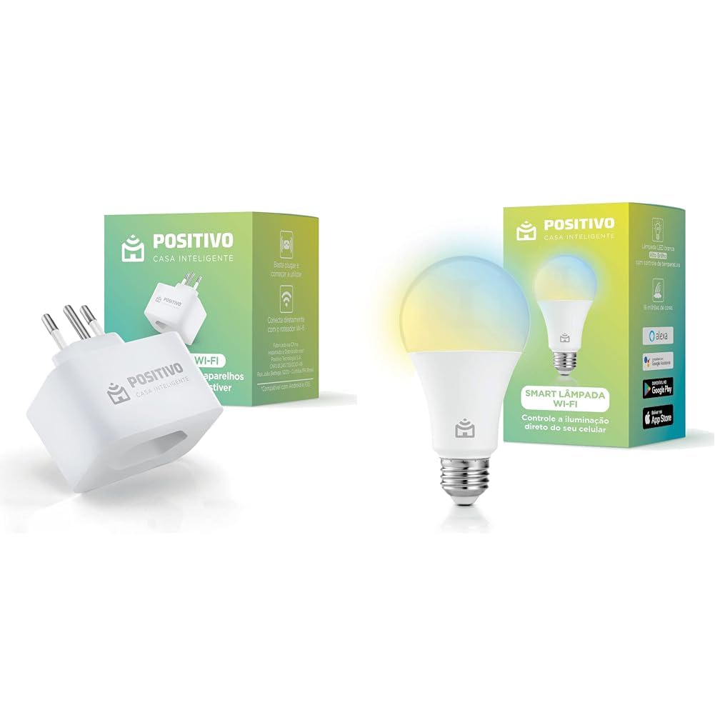 Smart Plug Wi-Fi 10A/1000W- NBR, Positivo Casa Inteligente, ligue ou desligue seus