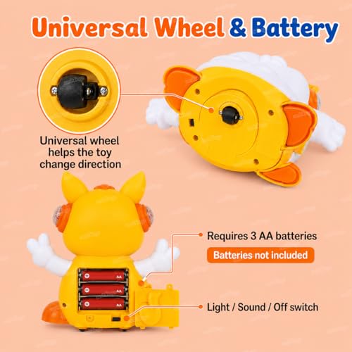 Image of Zest 4 Toyz Musical Toy for Kids with Lights and Music Dancing Squirrel Walking Motion Swaying Hands Blinking Eyes Battery Operated Sound Toy for Boys & Girls Age 3+ (Random Color)