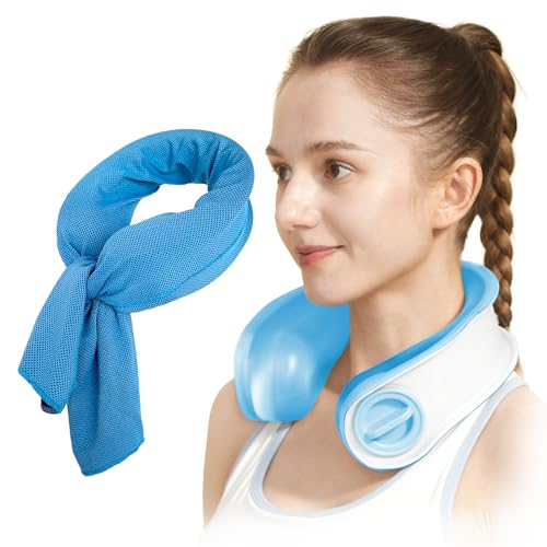 samply アウトクール U-フレックス クーリング パック ネッククーラー ハンズフリー 氷嚢 氷のう クールリング 首掛け ひんやり グッズ 暑さ対策 クールネックリング 大口径 クールダウン 野球 スポーツ,そらいろ