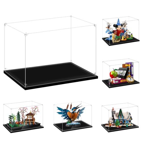 LILIKAKA Display Case for Lego 10359 Fountain Garden, 21352 Magic of Disney, 10315 Tranquil Garden, 10331 Kingfisher Bird, 10293 or 43227, 13.77x8.66x9.84inches (35x22x25cm)