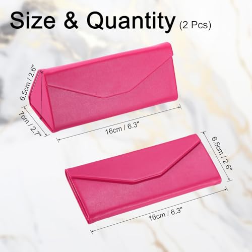 Image of PATIKIL Foldable Glasses Case, Triangle Magnetic Sunglasses Organizer Case PU Leather Hard Eyeglass Case for Women (2 Pcs)