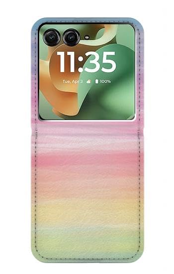 Etui flip housse cuir Motorola Razr 70+ protection ecran pastel