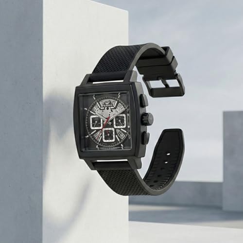Image of Ferro Designed in Italy Acqua Analog Black Square Dial Men's Watch - FM11553D-G
