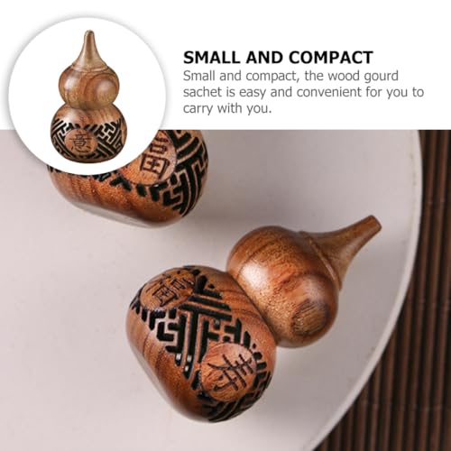 Sachet de cuentas aromáticas en calabaza de madera tallada miniatura 3