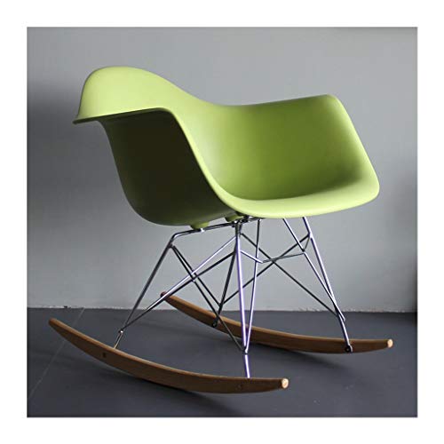 YDLOP Silla Mecedora Individual de plástico, Eames Lazy Couch, Terrace Lounge Chair - Selección Multicolor 1203-YY (Color : Green)