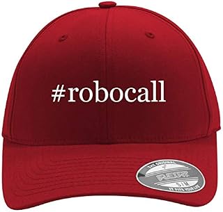 #Robocall - Men's Hashtag Flexfit Baseball Cap Hat, Red, Small/Medium