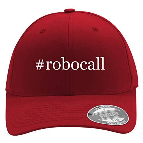 #Robocall - Men's Hashtag Flexfit Baseball Cap Hat, Red, Small/Medium