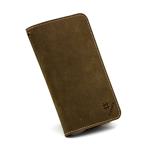Manna SmartWallet Amerigo, compatibel met iPhone SE, 5.6s Sony Xperia Z3 Compact, multifunctionele portemonnee, portemonnee voor smartphones met displaydiagonaal tot 5 inch, leer