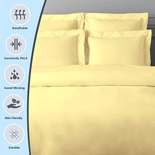 Pizuna Luxurios Cotton King Size Oxford Pillowcases 2 Pack Mellow Yellow 50x90cm - Image 2