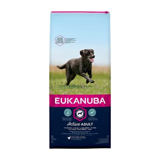 Eukanuba Active Adult - Alimento Completo per Cani Adulti di Taglia Grande, Crocchette al Pollo - 12 Kg