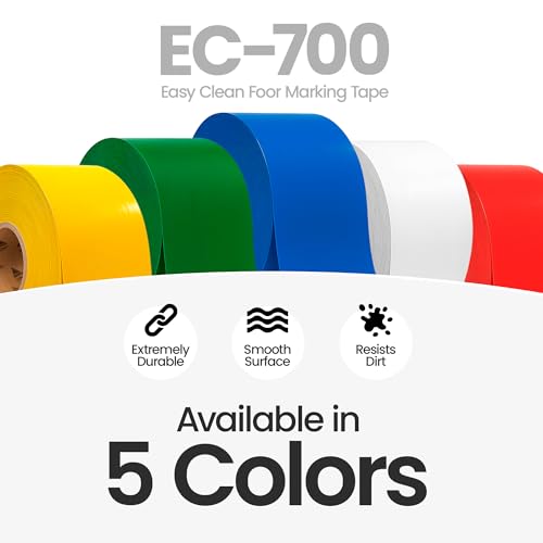 Image of DuraMark EC700 Floor Marking Tape for Concrete and Pavement | Industrial Marking Tape for Warehouses | Long-Lasting | High Durability, Yellow, 2 Inches by 36 Feet