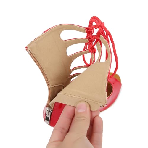 Chaussures danse latine peep toe ajustables avec lacets - 2