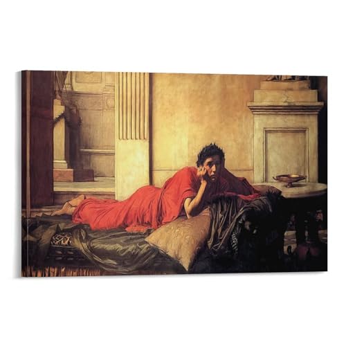 Impression sur toile décoration murale salon tableau d'art Waterhouse Néron 60 x 90 cm