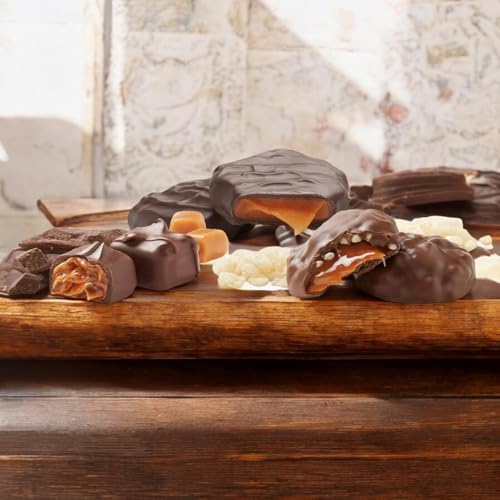 Image of Premium Sugar-Free Dark Chocolate Caramels 1 lb Assortment 32 Individually Wrapped Pieces Keto & Diabetic Friendly