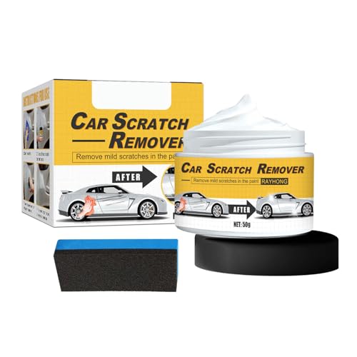 jiahesuw Car Scratch Repair Pastes with Sponge Auto Paint Restoration Removes Light Scratches Oxidation Cleaner Tool for Vehicles
