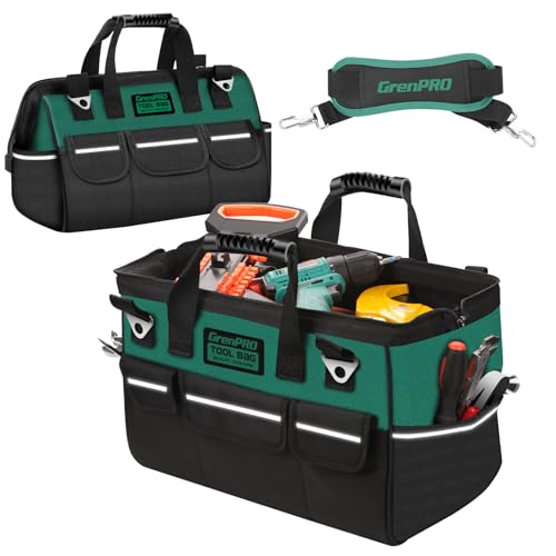 Tool Bag Organizer for Men, Wide Mouth Small Tool Bags,14 Inch Soft Handle Toolbox Organizer Storage, Large Zipper Electrician Tool Bag