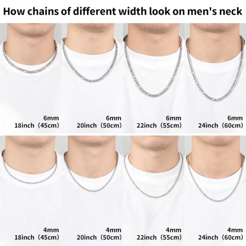 Collier chaîne Figaro finition plaqué or ou argent de haute qualité