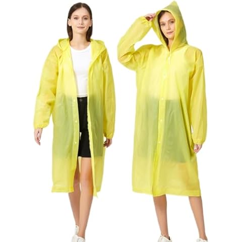 RUISHYY Rain Ponchos for Adults, Reusable EVA Rain Coats Waterproof Hooded Rain Jackets Rainwear for Women Men, Pack of 2 Cover