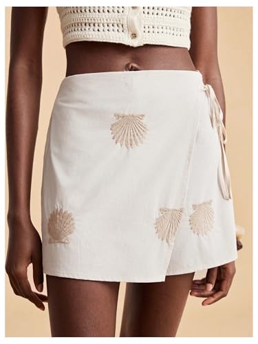 Image of SweatyRocks Women's Boho Mini Skirts Floral Shorts Tie Side Wrap Skorts
