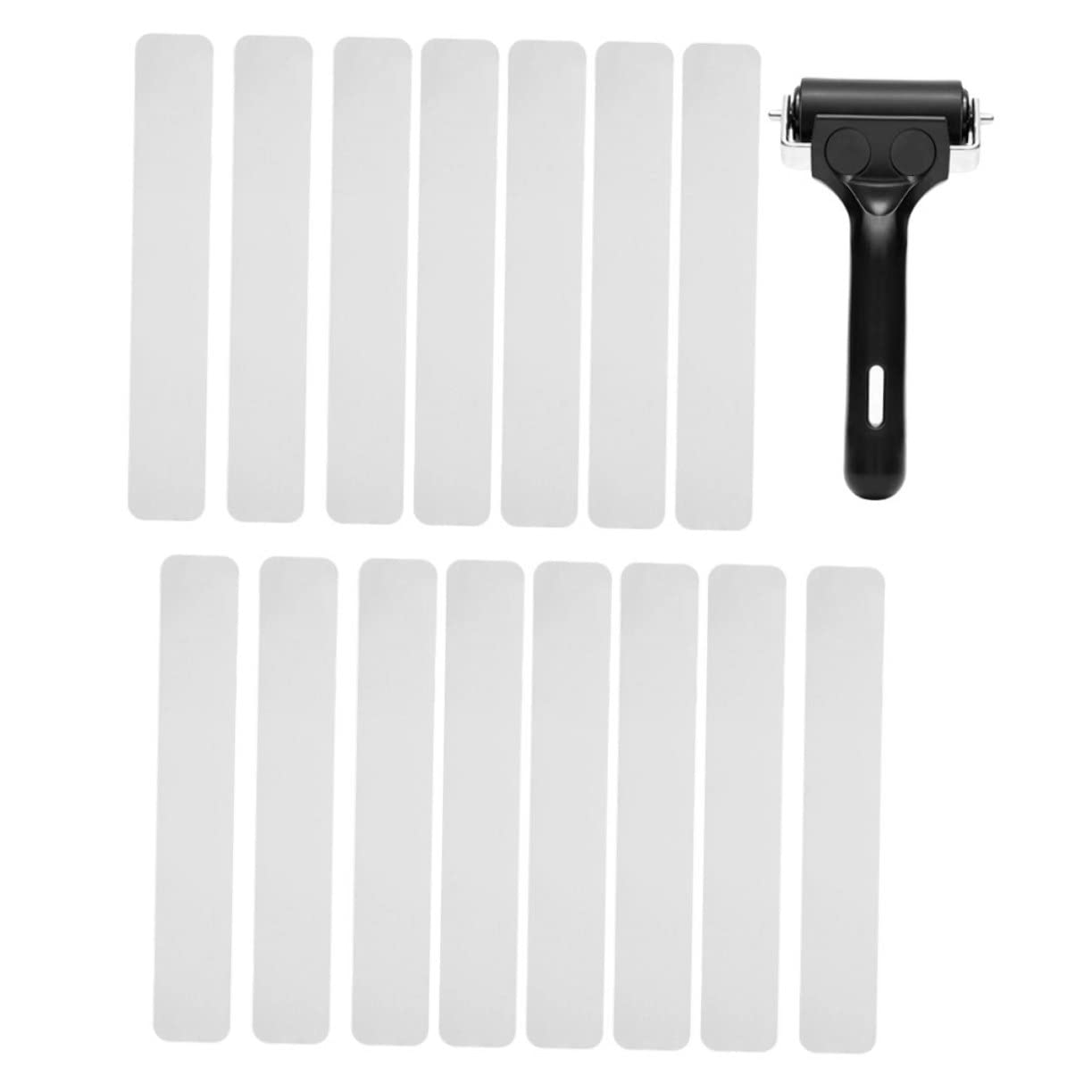 15pcs Non- Strips with Roller for Bathroom Kitchen Pool and Stairs Transparent -Skid Tape Peva Material for Enhanced Grip and Safety