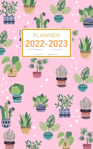 Planner 2022-2023: 5x8 Weekly and Monthly Organizer Small from September 2022 to August 2023 | Home Plant and Cactus Design Pink image 2