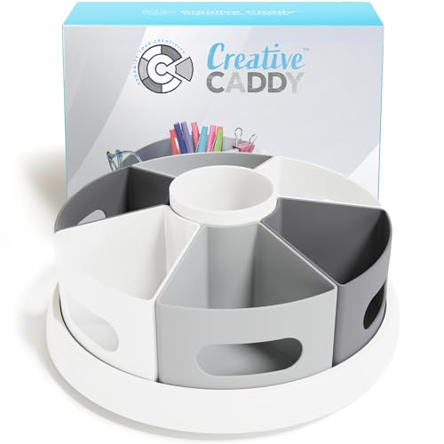 Image of Art Supply Organizer - Rotating Desktop Organizer for Home Office Supplies and Accessories, Kids Pencil Holder for Desk, Homeschool Classroom Organization, Marker Crayon Craft Storage