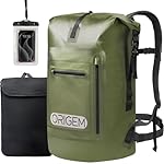 Origem Mochila impermeable, 35L/55L/85L rolltop wa...: Resistente al agua y duradero: El bolsa estanca al agua Origem está hecha de una tela de malla PVC de 500D resistente y durable, con tecnología de costura sin costuras profesional, lo que le confiere una alta durabilidad y propiedades resistentes al ...