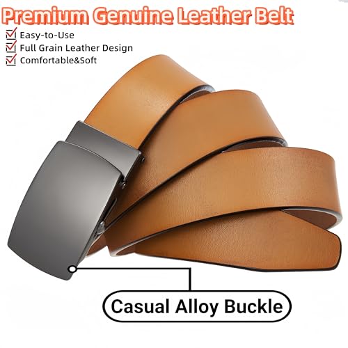 NE-1 Men's Vintage Genuine Leather Belt, Casual Alloy Buckle Full Grain Mens Belt Leather Country Casual Dress Jeans3