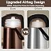 ParaCity Upgraded Airpot Coffee Carafe with Double Pump, 2.5L Stainless Steel Drink Dispenser for Hot & Cold Beverages with Lazy Susan Base, Insulated Thermal Dispenser for Hot Cocoa & Parties