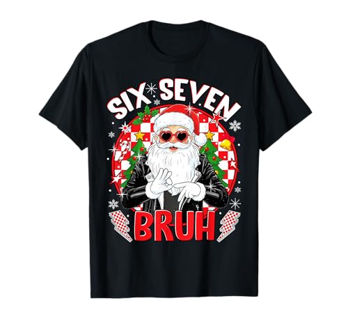 67 Meme Funny Six Seven Bruh Christmas Santa 6 7 Men Boy Kid T-Shirt