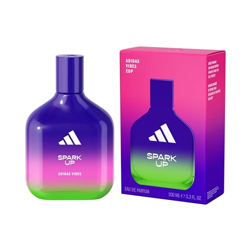 adidas Eau de Parfum unisexe Vibes Spark Up, énergisante et stimulante, parfum longue tenue, Orange Douce et Poivre Noir 100 ml