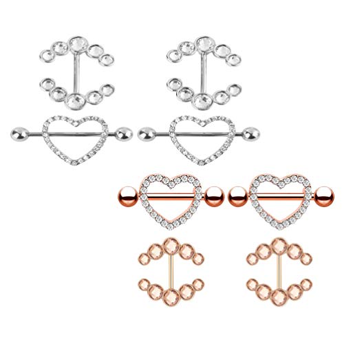 ARTIBETTER 4 pares de grampos de mamilo, anéis de proteção de seio, anéis de proteção de mamilo, lín