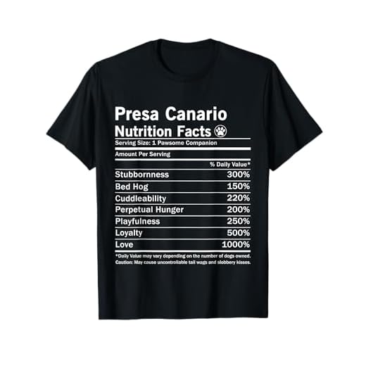 Presa Canario Dog Nutrition Facts Funny T-Shirt