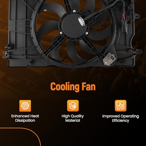 Image of maXpeedingrods Engine Cooling Fan Assembly for Fiat 500X l4 1.4L 2016-2018, 68248150AA, for Jeep Renegade 2015-2018, 68256125AA CH3115181 623530