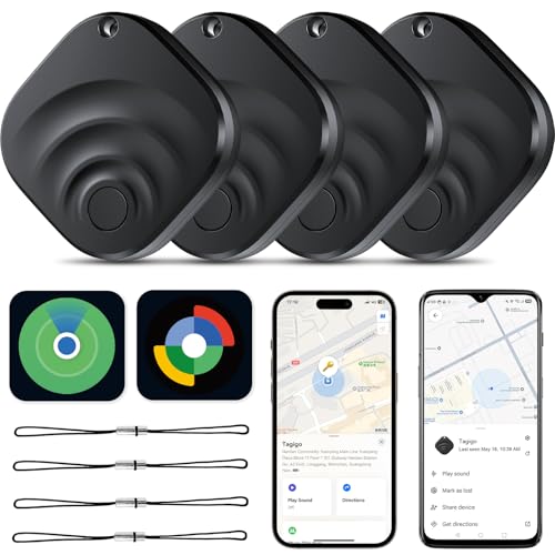Smart Tag, Traceur Bluetooth Compatible avec Apple „Find My“ et Android „Find Hub“, Cherche-clés Bluetooth étanche IP67, étiquette Anti-Perte pour...