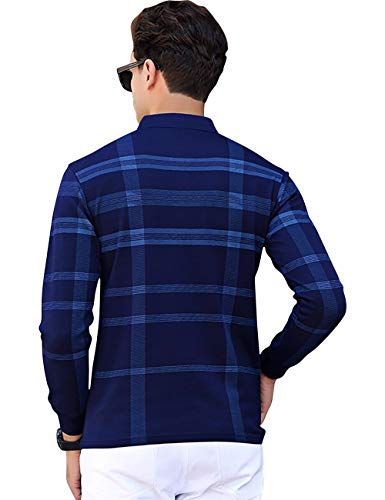 Image of EYEBOGLER Men's Polo Neck Full Sleeves Printed T-Shirt
