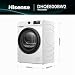 Hisense DHQE800BW2 Wäschetrockner, QE, 8KG, Kondensation mit Wärmepumpe, 15 Programme, Feuchtesensor, Anti Crease, TwinAir, Energieeffizienzklasse D, Weiß