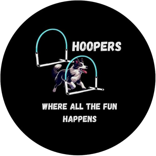 Miniatura 3 de Dog Agility Dog Hoopers all the fun happens border collie PopSockets Standard PopGrip