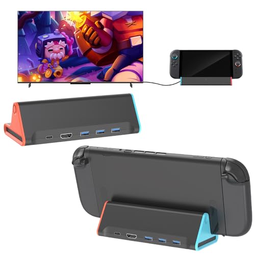 AriKroii Switch 2 TV Dock, Adattatore Ethernet 1000Mbit Base Supporto Compatibile con Nintendo Switch 2, Caricatore Switch 2 Compatibile con HDMI 4K@60Hz/Doppio USB 3.0/PD 100W