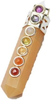 Seven Chakra Yellow Aventurine pencil pendant/ 1 pc/ crystal pendant/ semi precious/Yellow/ healing/ spiritual/ fashion