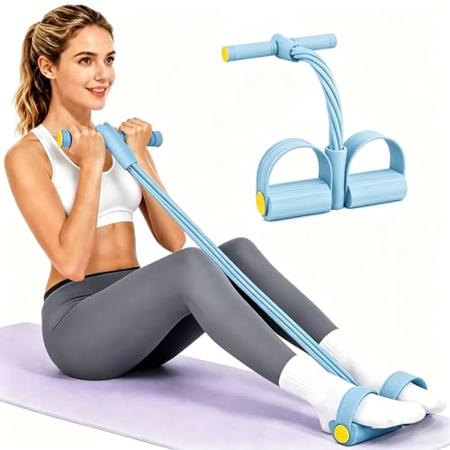 Fußpedal-Widerstandsbänder mit Griff Sit-Up-Trainingsgerät Workout-Bänder Ganzkörper-Fitness-Expander für Heim-Fitnessstudio Beintrainer für Fitness Bauchmuskeln Arme Gewichtsverlust Yoga
