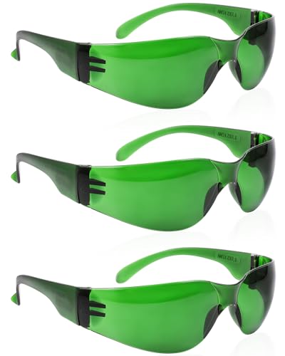 LIGHTMEUP Red Light Therapy Glasses,Eye Protection for Infrared & LED Light Sessions–Blocks 200-2000nm Harmful Wavelengths,Maintain Visibility,Lightweight Red Light Goggles 3 Pairs