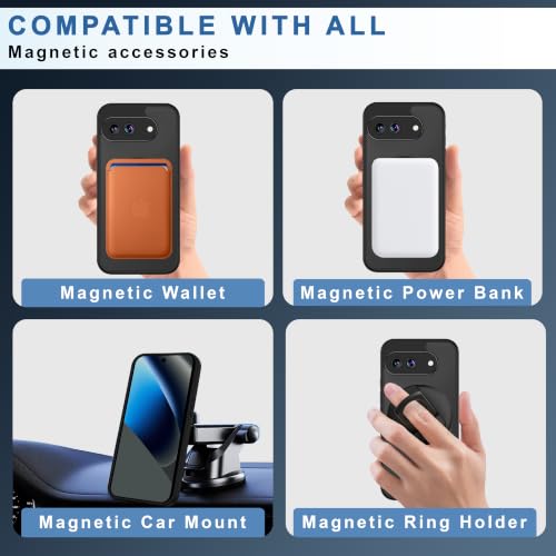 Image of CEDO Magnetic Cover for Google Pixel 10a | Compatible with MagSafe Wireless Charging | Matte Black Case Designed with Magnetic Lock Shockproof Edge Protection Backcover (Translucent Black)