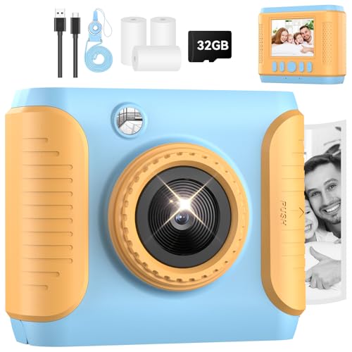 Instant Print Camera for Kids,2.4 Inch Screen Kids Instant Cameras,Christmas Birthday Gifts for Girls Age 3-12, ortable Toddler Toy for 3 4 5 6 7 8 9 10 11Year Old Girls Boys Blue