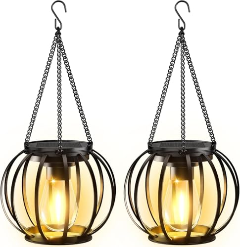 Luces solares para jardín decorativas: faroles de metal colgantes impermeables BUCASA