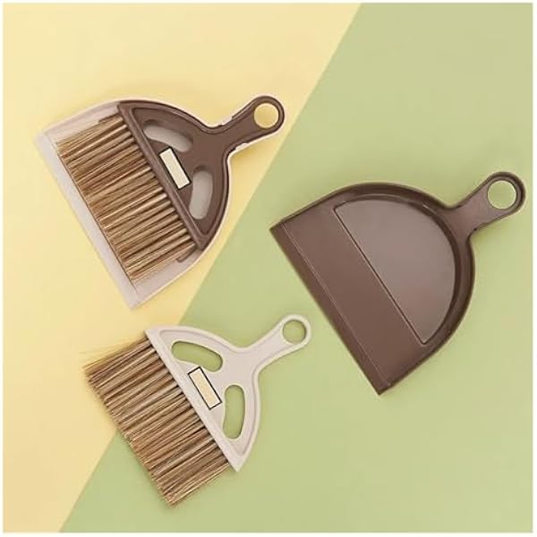 Совок и щетка для стола, Desk Dustpan, набор совок и щетка из пластика, разноцветный (с длинной ручкой, белый)