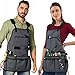 Under NY Sky Tool Apron – Magnetic Tool Holder – Heavy Duty Gray Oxford Canvas – Cross-Back – 18 Pockets – Adjustable for Men, Women – Pro Mechanic, Woodworker, Carpenter, Electrician, Gardener Apron
