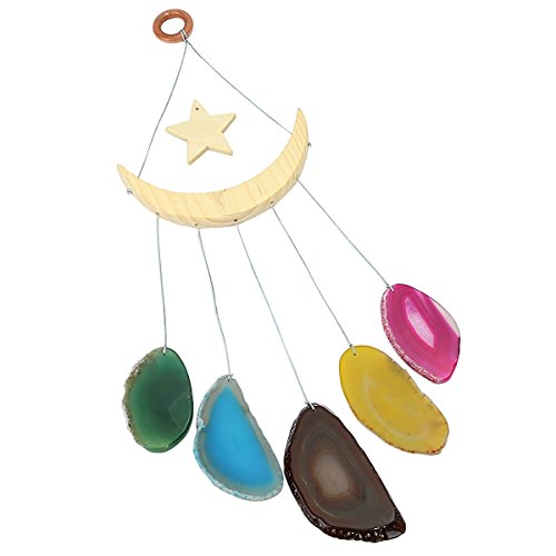 Carillon eolien agate mookaitedecor pour terrasse relaxante multicolore